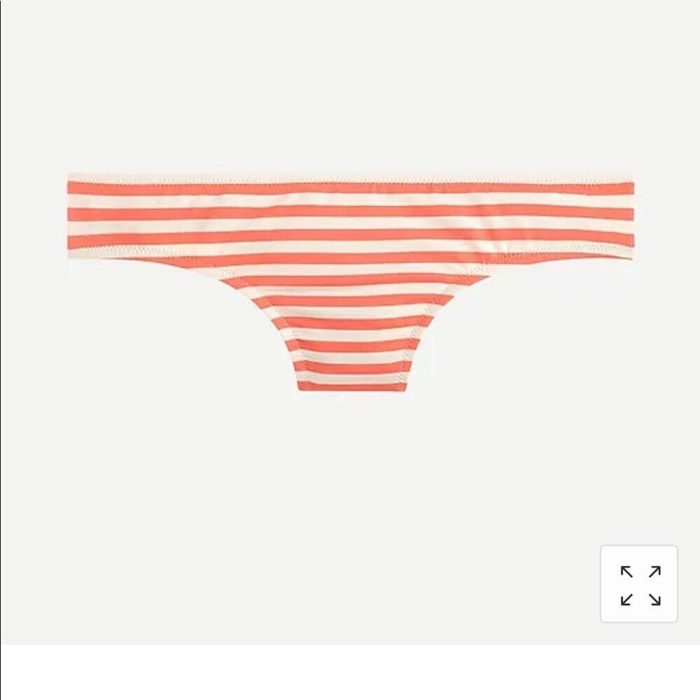 J‎ Crew Surf hipster bikini bottom in coral ivory stripe XXL Item L1479